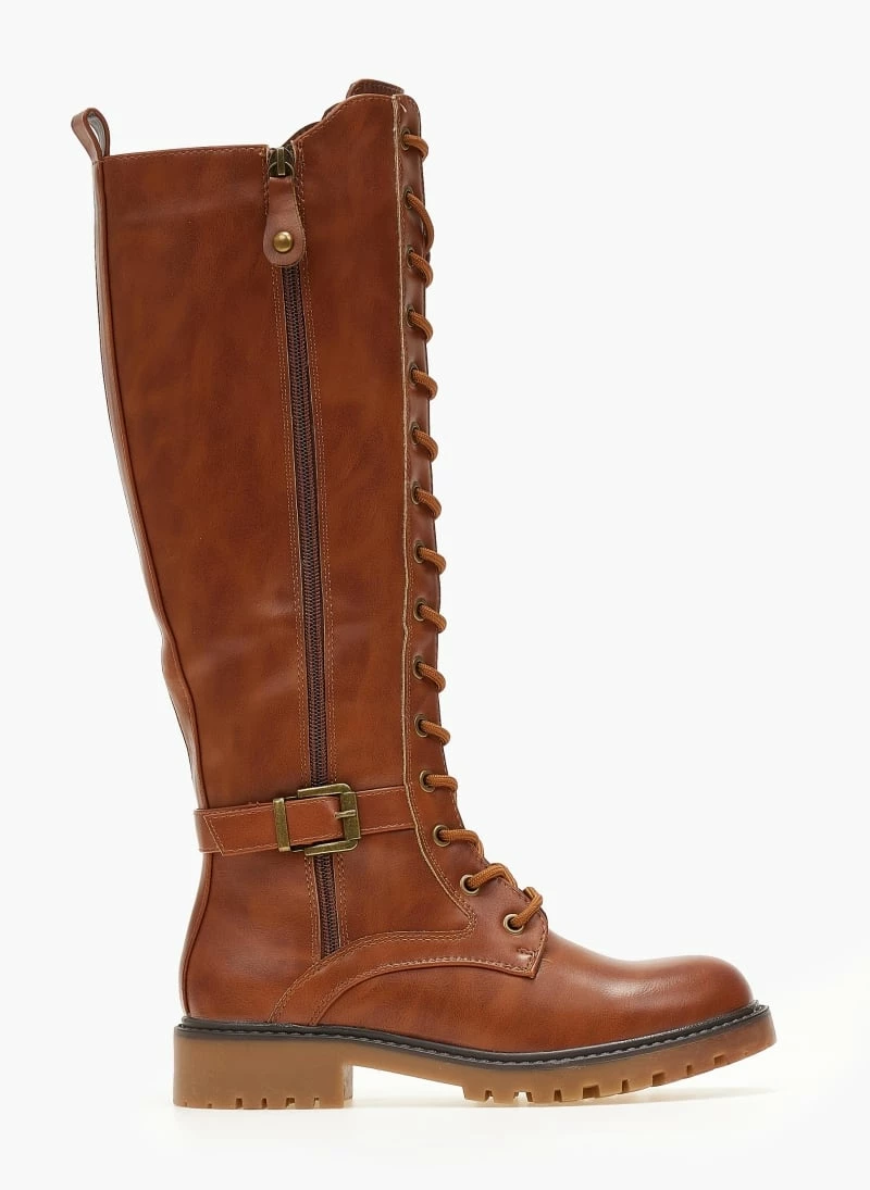 Νέος 🌟 The Fashion Project Μπότες με κορδόνια και ζωνάκι - Ταμπά ⭐ 4 Νέος 🌟 The Fashion Project Μπότες με κορδόνια και ζωνάκι - Ταμπά ⭐ - Image 2