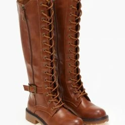 Νέος 🌟 The Fashion Project Μπότες με κορδόνια και ζωνάκι - Ταμπά ⭐ 12 Νέος 🌟 The Fashion Project Μπότες με κορδόνια και ζωνάκι - Ταμπά ⭐ -Sneakers Κατάστημα mpotes biker me kordonia 107176 t569