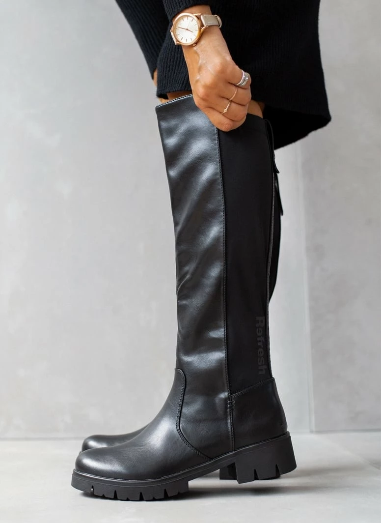 Νέος 🥰 Μπότες Chunky με ελαστικό τμήμα Refresh 170184 - Μαύρο 😀 3 Νέος 🥰 Μπότες Chunky με ελαστικό τμήμα Refresh 170184 - Μαύρο 😀