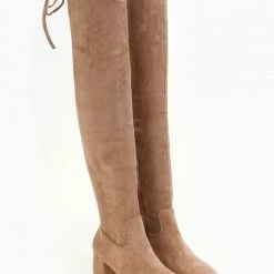 Αγορά 💯 The Fashion Project Μπότες πάνω από το γόνατο Suede - Πούρο 🧨 -Sneakers Κατάστημα mpotes casual suede panw apo to gonato 107294 kvuw