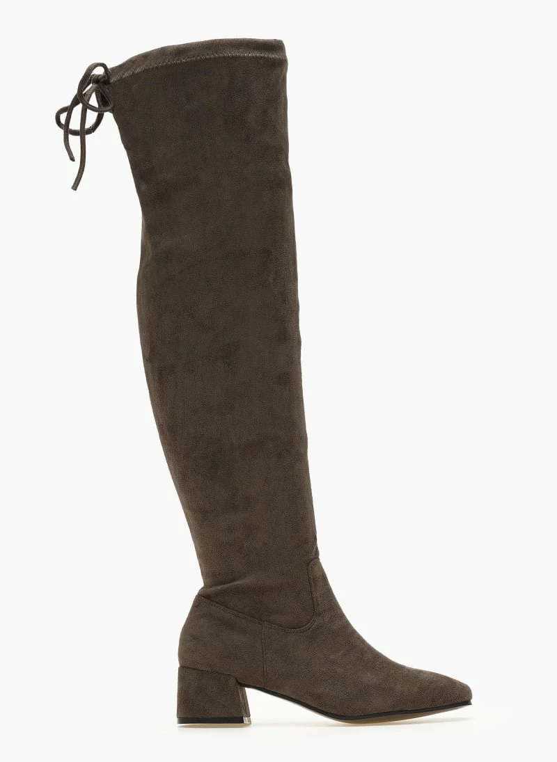 Best Pirce 🧨 The Fashion Project Μπότες πάνω από το γόνατο Suede - Λαδί ⌛ 5 Best Pirce 🧨 The Fashion Project Μπότες πάνω από το γόνατο Suede - Λαδί ⌛ - Image 3