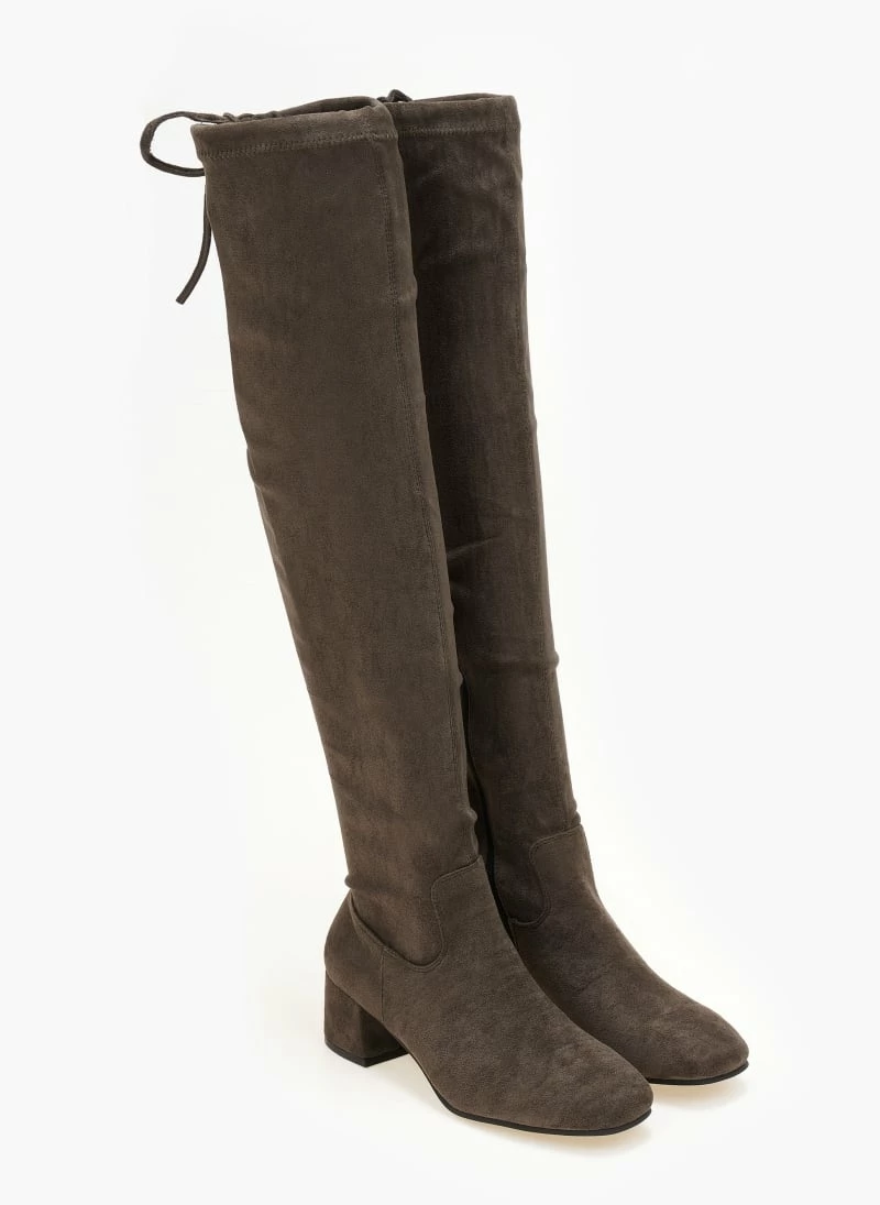 Best Pirce 🧨 The Fashion Project Μπότες πάνω από το γόνατο Suede - Λαδί ⌛ 8 Best Pirce 🧨 The Fashion Project Μπότες πάνω από το γόνατο Suede - Λαδί ⌛ - Image 6