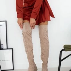 Εξοδος ✔️ The Fashion Project Μπότες Chunky πάνω από το γόνατο - Μπεζ ✨