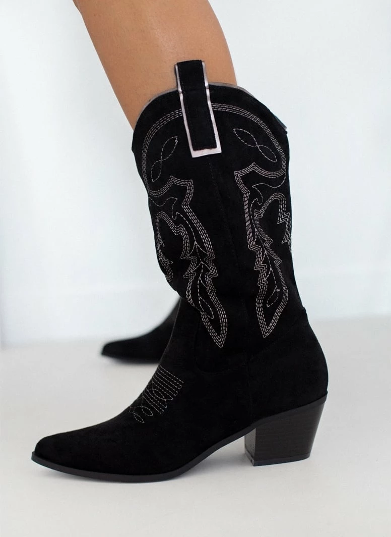Προώθηση 👏 The Fashion Project Μπότες Cowboy με σχέδιο - Μαύρο 💯 3 Προώθηση 👏 The Fashion Project Μπότες Cowboy με σχέδιο - Μαύρο 💯
