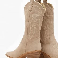 Πολύ καλή προσφορά 🎉 The Fashion Project Μπότες Cowboy με σχέδιο - Τάουπε 😉 -Sneakers Κατάστημα mpotes cowboy me sxedio 109355 nkpt