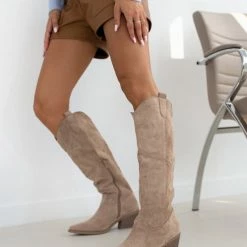 Νέος 🧨 The Fashion Project Μπότες Cowboy μυτερές - Τάουπε 🛒 -Sneakers Κατάστημα mpotes cowboy muteres 109377 8l8d