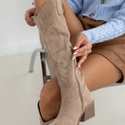 Νέος 🧨 The Fashion Project Μπότες Cowboy μυτερές - Τάουπε 🛒