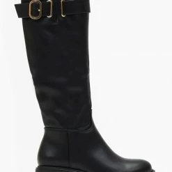 Νέος ✨ The Fashion Project Μπότες φλατ με ζωνάκι - Μαύρο 🎉