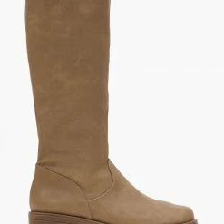 Flash Sale 🌟 The Fashion Project Μπότες φλατ σε στρογγυλή γραμμή - Τάουπε 🥰