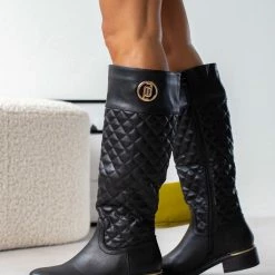 Εξοδος 🛒 The Fashion Project Μπότες ιππασίας καπιτονέ - Μαύρο 🛒