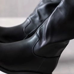 Φτηνός ✔️ The Fashion Project Μπότες ιππασίας με μέταλλο στο τακούνι - Μαύρο 🧨