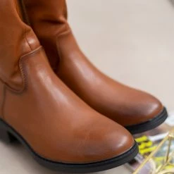 Προώθηση 🎁 The Fashion Project Μπότες ιππασίας με μέταλλο στο τακούνι - Ταμπά 💯 -Sneakers Κατάστημα mpotes ippasias me metallo sto takouni 106668 33io