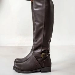 Πολύ καλή προσφορά 🔔 The Fashion Project Μπότες ιππασίας με ζωνάκι - Καφέ ⌛