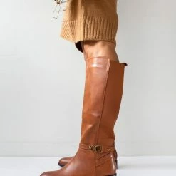 Καλύτερη πώληση ❤️ The Fashion Project Μπότες ιππασίας με ζωνάκι και λάστιχο - Ταμπά 😉