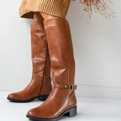 Καλύτερη πώληση ❤️ The Fashion Project Μπότες ιππασίας με ζωνάκι και λάστιχο - Ταμπά 😉 -Sneakers Κατάστημα mpotes ippasias me zwnaki kai lastixo 97549 5t46