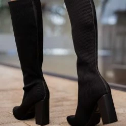 Συμφωνίες 👍 The Fashion Project Μπότες κάλτσα με τακούνι - Μαύρο 👏 -Sneakers Κατάστημα mpotes kaltsa me takouni 107275 3g9j