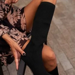 Συμφωνίες 👍 The Fashion Project Μπότες κάλτσα με τακούνι - Μαύρο 👏 -Sneakers Κατάστημα mpotes kaltsa me takouni 107275 mzjn