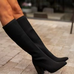 Συμφωνίες 👍 The Fashion Project Μπότες κάλτσα με τακούνι - Μαύρο 👏 -Sneakers Κατάστημα mpotes kaltsa me takouni 107275 wx0s