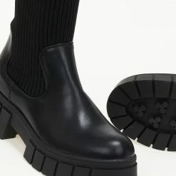 Ολοκαίνουργιο 🤩 The Fashion Project Μπότες κάλτσα με ζωνάκι - Μαύρο 💯 -Sneakers Κατάστημα mpotes kaltsa me zwnaki 106653 vc4v