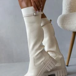 Προώθηση 🛒 The Fashion Project Μπότες κάλτσα με ζωνάκι - Μπεζ ⭐ -Sneakers Κατάστημα mpotes kaltsa me zwnaki 106654 ktkp