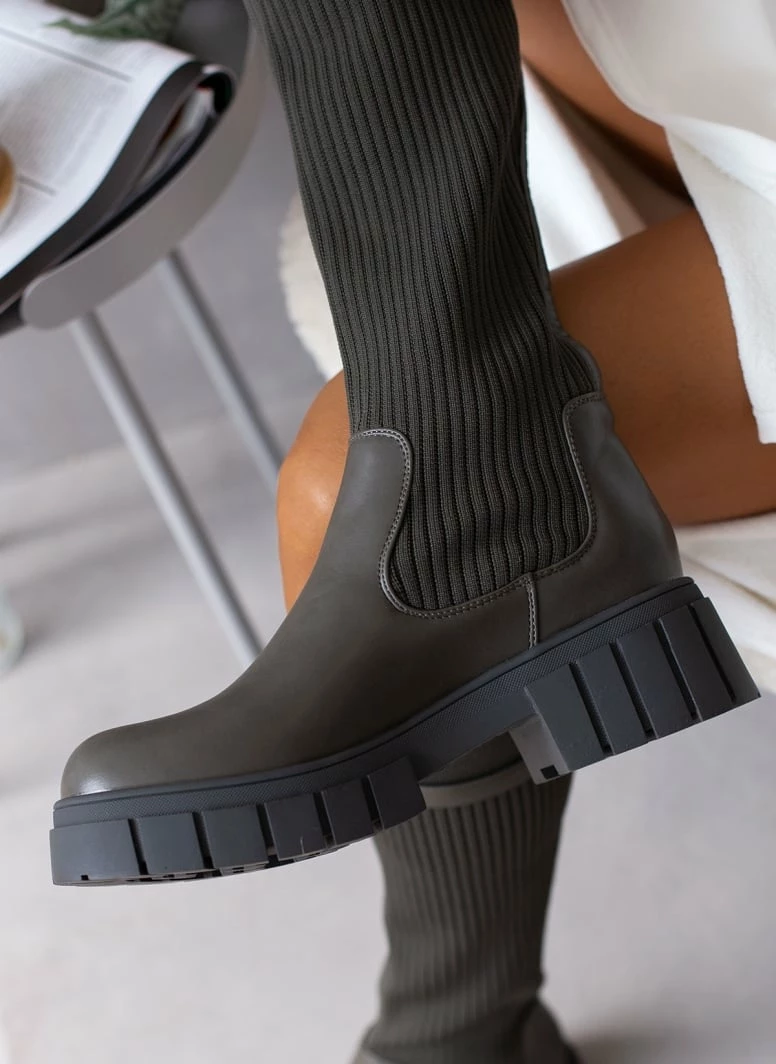 Προϋπολογισμός ❤️ The Fashion Project Μπότες κάλτσα με ζωνάκι - Λαδί 🎉 6 Προϋπολογισμός ❤️ The Fashion Project Μπότες κάλτσα με ζωνάκι - Λαδί 🎉 - Image 4