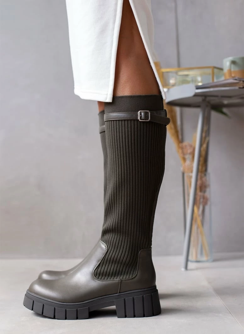 Προϋπολογισμός ❤️ The Fashion Project Μπότες κάλτσα με ζωνάκι - Λαδί 🎉 3 Προϋπολογισμός ❤️ The Fashion Project Μπότες κάλτσα με ζωνάκι - Λαδί 🎉