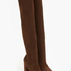 Αγορά ⭐ The Fashion Project Μπότες κάλτσα μυτερές - Καφέ 💯 -Sneakers Κατάστημα mpotes kaltsa muteres 108877 gfr4