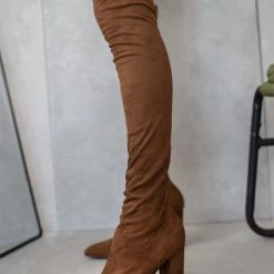 Αγορά ⭐ The Fashion Project Μπότες κάλτσα μυτερές - Καφέ 💯 -Sneakers Κατάστημα mpotes kaltsa muteres 108877 ilk2