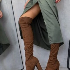 Αγορά ⭐ The Fashion Project Μπότες κάλτσα μυτερές - Καφέ 💯 -Sneakers Κατάστημα mpotes kaltsa muteres 108877 iucc