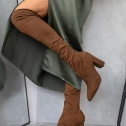 Αγορά ⭐ The Fashion Project Μπότες κάλτσα μυτερές - Καφέ 💯 -Sneakers Κατάστημα mpotes kaltsa muteres 108877 mxbr