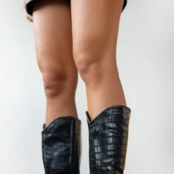 Το φθηνότερο 🛒 The Fashion Project Μπότες κροκό με τετράγωνο τακούνι - Μαύρο 👏 -Sneakers Κατάστημα mpotes kroko me tetragwno takouni 99261 bw41