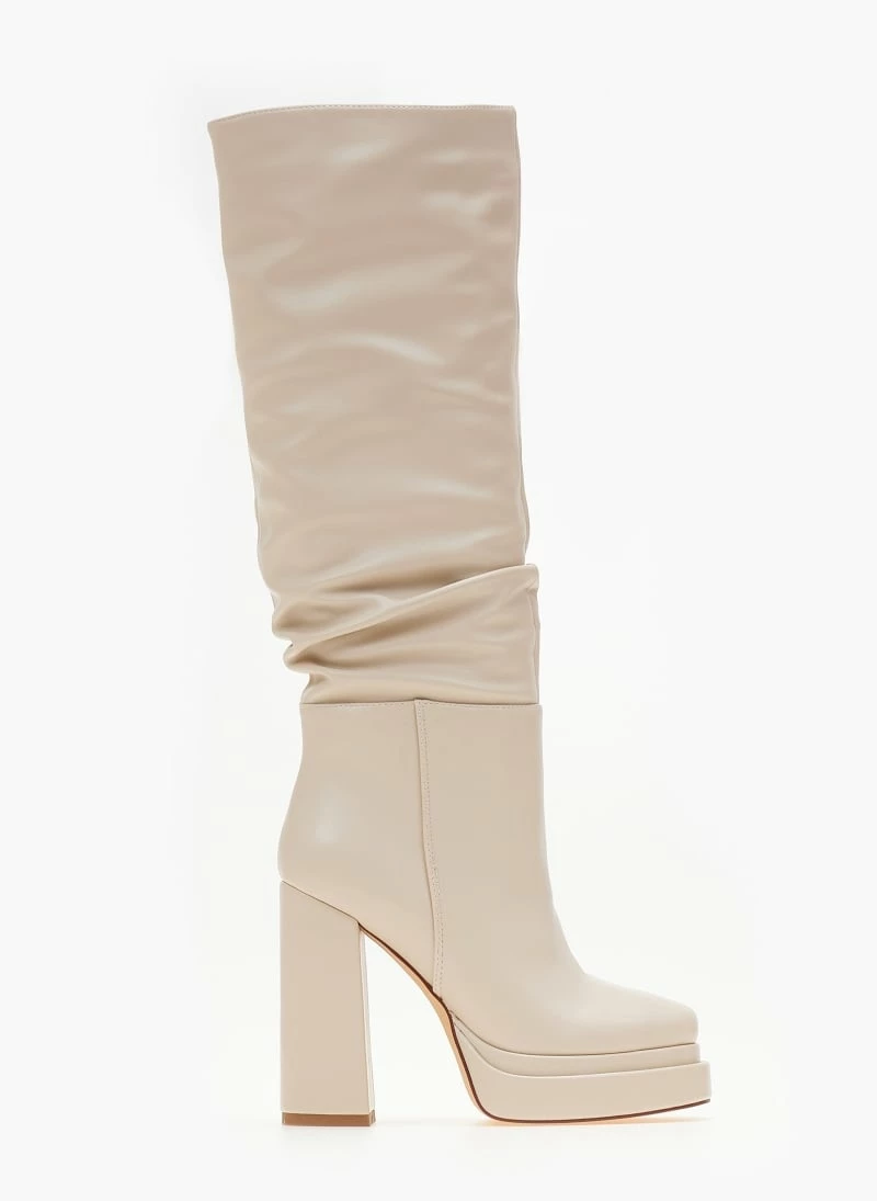 Η καλύτερη συμφωνία 🥰 The Fashion Project Μπότες με φιάπα και χοντρό τακούνι - Μπεζ 😀 4 Η καλύτερη συμφωνία 🥰 The Fashion Project Μπότες με φιάπα και χοντρό τακούνι - Μπεζ 😀 - Image 2