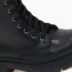Προϋπολογισμός 👍 The Fashion Project Μπότες Chunky με κορδόνια - Μαύρο ✔️ -Sneakers Κατάστημα mpotes me kordonia 109308 3xvb