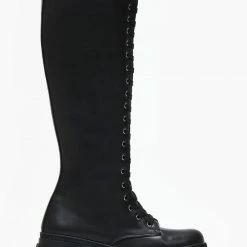 Προϋπολογισμός 👍 The Fashion Project Μπότες Chunky με κορδόνια - Μαύρο ✔️ -Sneakers Κατάστημα mpotes me kordonia 109308 dbje