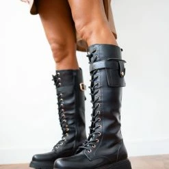 Φτηνός ⌛ The Fashion Project Μπότες με κορδόνια και πορτοφολάκι - Μαύρο 😀 -Sneakers Κατάστημα mpotes me kordonia kai portofolaki 95806 jzmx