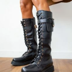 Φτηνός ⌛ The Fashion Project Μπότες με κορδόνια και πορτοφολάκι - Μαύρο 😀 -Sneakers Κατάστημα mpotes me kordonia kai portofolaki 95806 o3gz