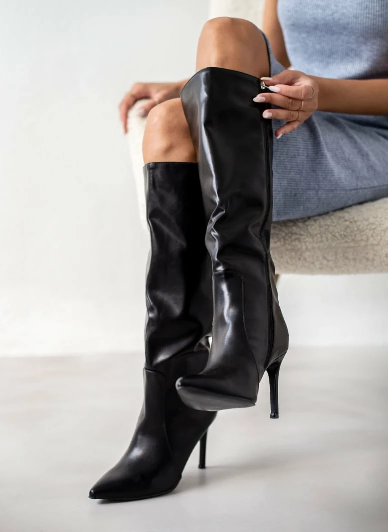 Πολύ καλή προσφορά 🎉 The Fashion Project Μπότες μυτερές με λεπτό τακούνι - Μαύρο 😉 9 Πολύ καλή προσφορά 🎉 The Fashion Project Μπότες μυτερές με λεπτό τακούνι - Μαύρο 😉 - Image 7