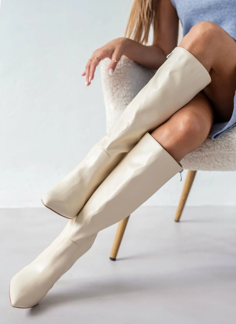 Η καλύτερη συμφωνία 👏 The Fashion Project Μπότες μυτερές με λεπτό τακούνι - Μπεζ 🥰 6 Η καλύτερη συμφωνία 👏 The Fashion Project Μπότες μυτερές με λεπτό τακούνι - Μπεζ 🥰 - Image 4