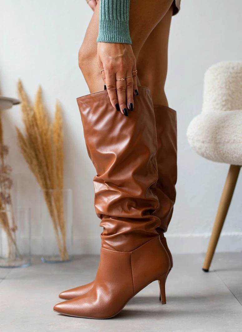 ΧΟΝΔΡΙΚΟ ΕΜΠΟΡΙΟ ❤️ The Fashion Project Μπότες μυτερές με σούρες - Ταμπά 😍 6 ΧΟΝΔΡΙΚΟ ΕΜΠΟΡΙΟ ❤️ The Fashion Project Μπότες μυτερές με σούρες - Ταμπά 😍 - Image 4