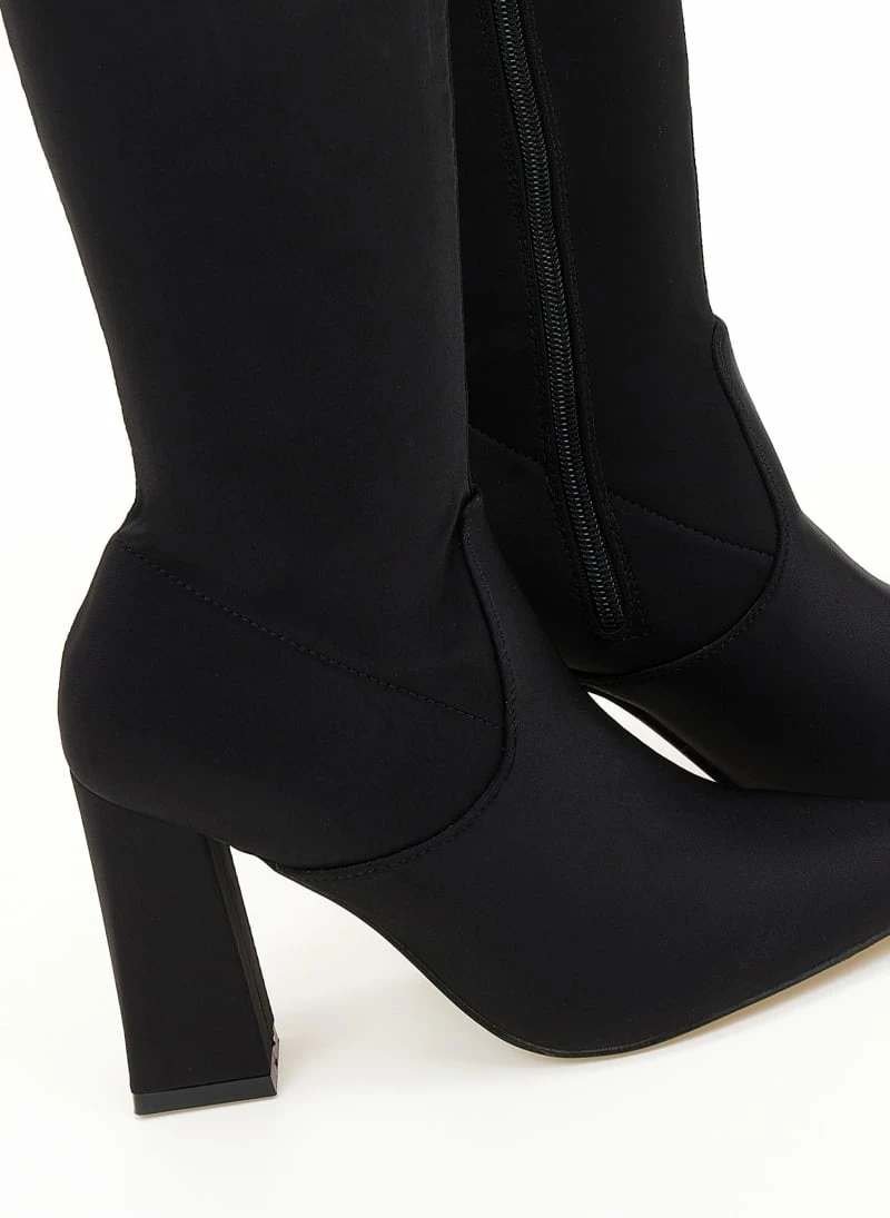 Εξοδος ⌛ The Fashion Project Μπότες πάνω από το γόνατο με ελαστική γάμπα - Μαύρο 💯 7 Εξοδος ⌛ The Fashion Project Μπότες πάνω από το γόνατο με ελαστική γάμπα - Μαύρο 💯 - Image 5