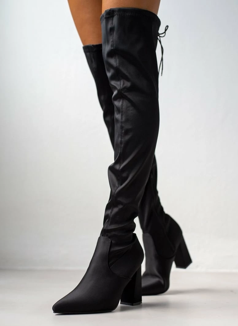 Εξοδος ⌛ The Fashion Project Μπότες πάνω από το γόνατο με ελαστική γάμπα - Μαύρο 💯 3 Εξοδος ⌛ The Fashion Project Μπότες πάνω από το γόνατο με ελαστική γάμπα - Μαύρο 💯