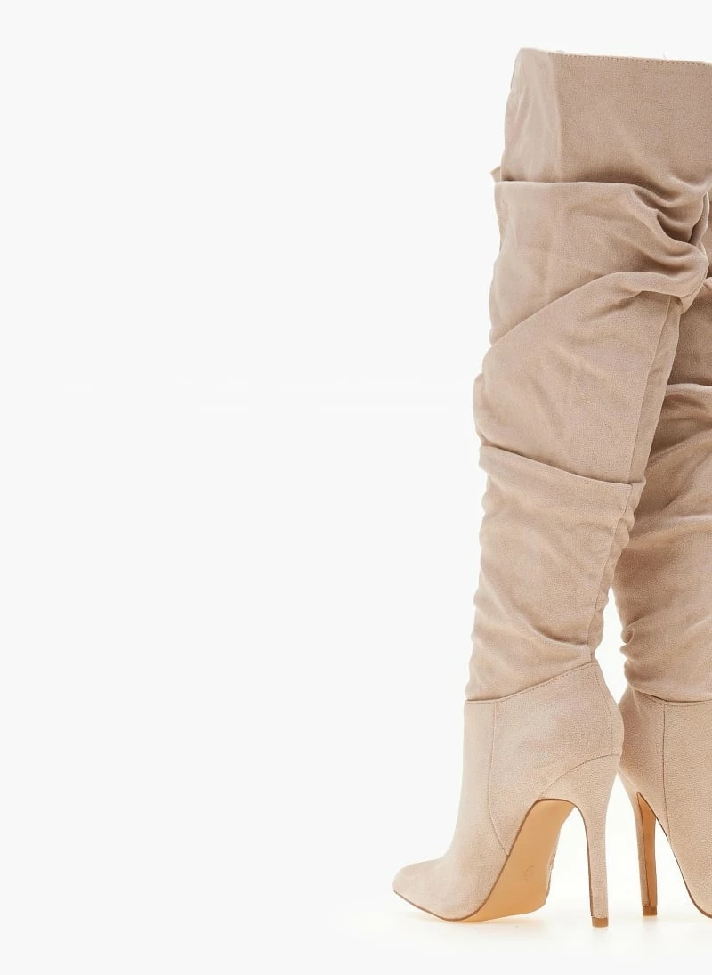 Κουπόνι 👏 The Fashion Project Μπότες πάνω από το γόνατο με σούρες - Μπεζ ⭐ 7 Κουπόνι 👏 The Fashion Project Μπότες πάνω από το γόνατο με σούρες - Μπεζ ⭐ - Image 5