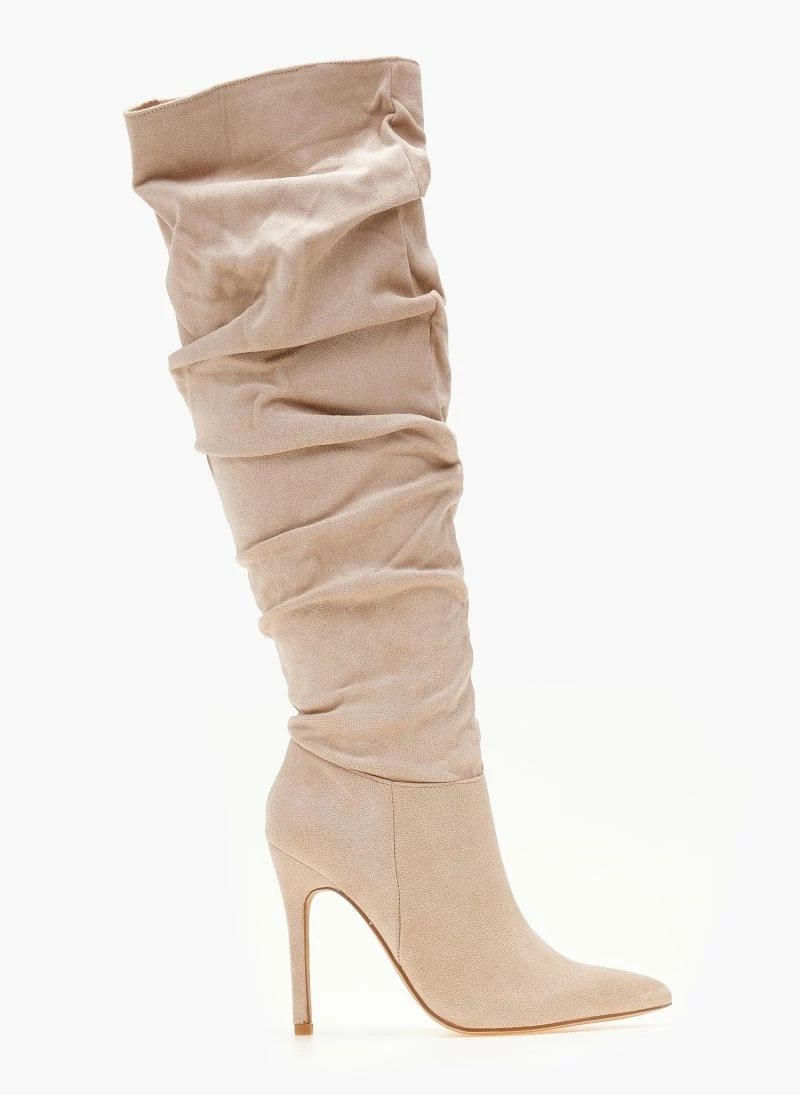 Κουπόνι 👏 The Fashion Project Μπότες πάνω από το γόνατο με σούρες - Μπεζ ⭐ 4 Κουπόνι 👏 The Fashion Project Μπότες πάνω από το γόνατο με σούρες - Μπεζ ⭐ - Image 2