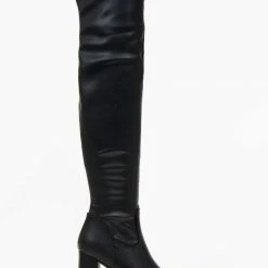 Sneakers Κατάστημα 23 Flash Sale 😀 The Fashion Project Μπότες πάνω από το γόνατο μυτερές - Μαύρο 💯