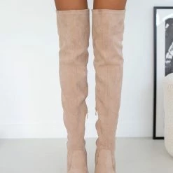 Τοπ 10 🎉 The Fashion Project Μπότες πάνω από το γόνατο με διάφανο τακούνι - Μπεζ ✔️ -Sneakers Κατάστημα mpotes panw apo to gonato me diafano takouni 107200 ebd4