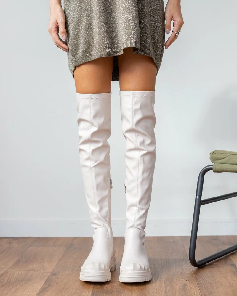 Νέος 😍 The Fashion Project Μπότες πάνω από το γόνατο με ελαστική γάμπα - Μπεζ 😉 10 Νέος 😍 The Fashion Project Μπότες πάνω από το γόνατο με ελαστική γάμπα - Μπεζ 😉 - Image 8