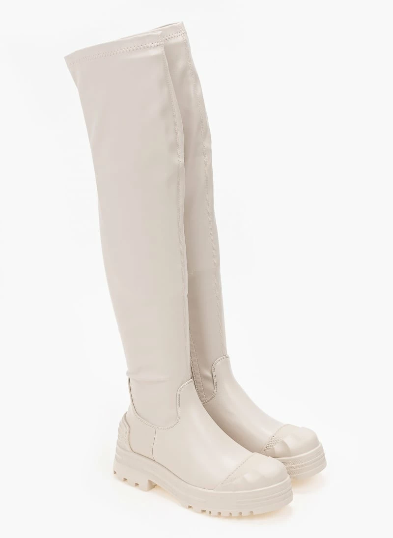 Νέος 😍 The Fashion Project Μπότες πάνω από το γόνατο με ελαστική γάμπα - Μπεζ 😉 7 Νέος 😍 The Fashion Project Μπότες πάνω από το γόνατο με ελαστική γάμπα - Μπεζ 😉 - Image 5