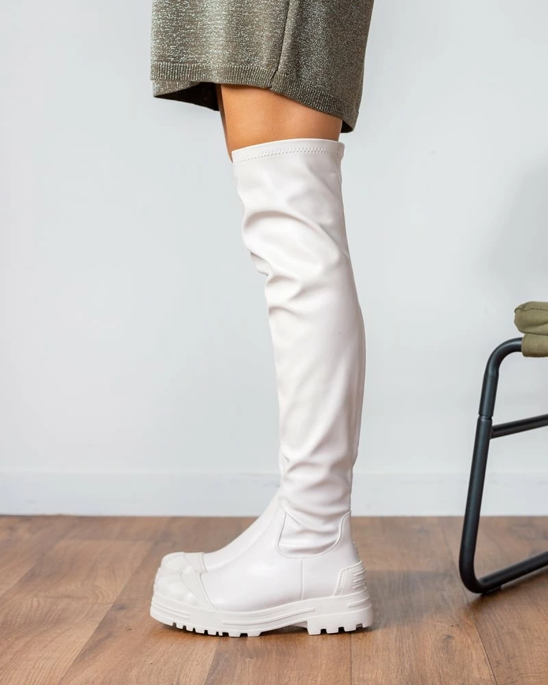 Νέος 😍 The Fashion Project Μπότες πάνω από το γόνατο με ελαστική γάμπα - Μπεζ 😉 3 Νέος 😍 The Fashion Project Μπότες πάνω από το γόνατο με ελαστική γάμπα - Μπεζ 😉