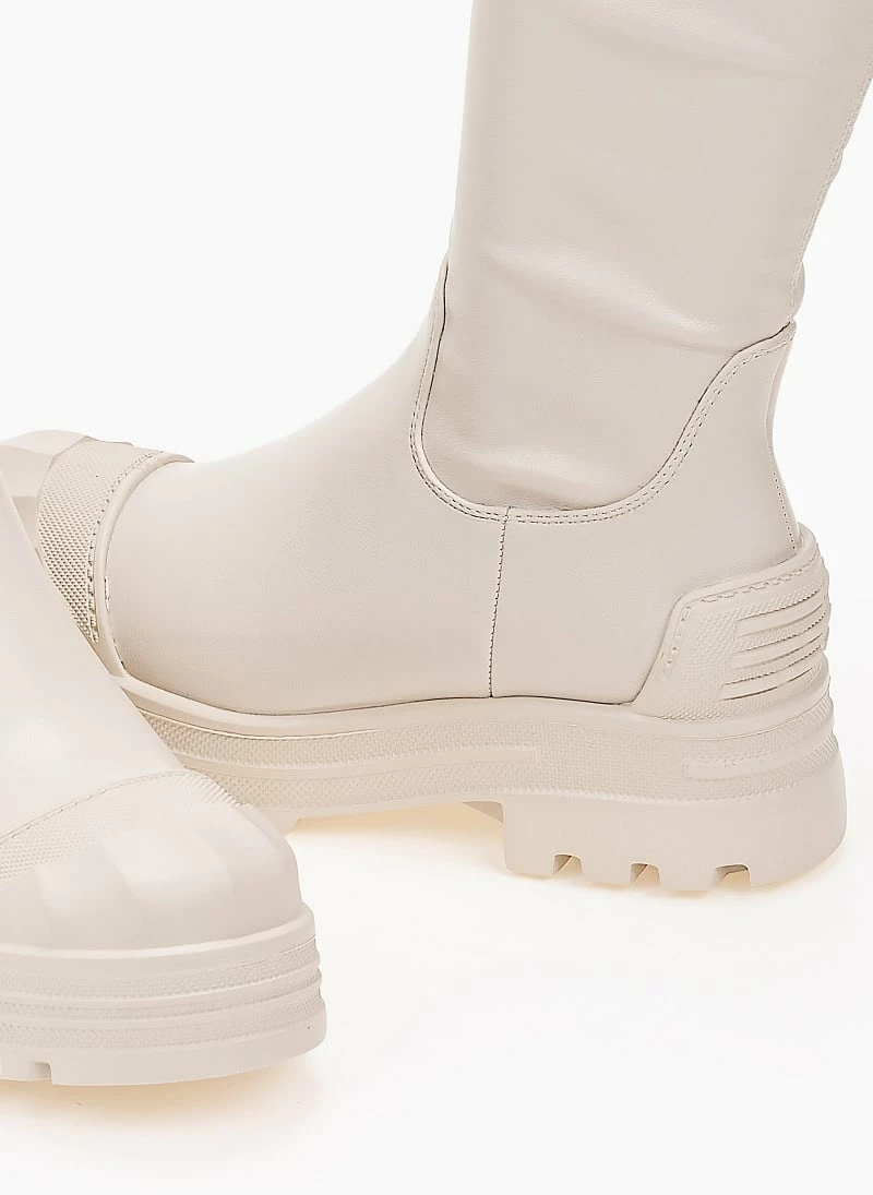 Νέος 😍 The Fashion Project Μπότες πάνω από το γόνατο με ελαστική γάμπα - Μπεζ 😉 8 Νέος 😍 The Fashion Project Μπότες πάνω από το γόνατο με ελαστική γάμπα - Μπεζ 😉 - Image 6