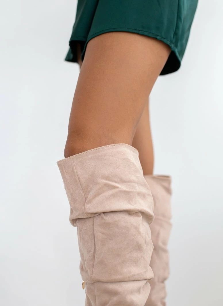 Κουπόνι 👏 The Fashion Project Μπότες πάνω από το γόνατο με σούρες - Μπεζ ⭐ 6 Κουπόνι 👏 The Fashion Project Μπότες πάνω από το γόνατο με σούρες - Μπεζ ⭐ - Image 4